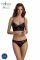 Комплект Passion DROSERA SET black S/M, сітка+мереживо, бюстьє та трусики танга