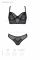 Комплект Passion DROSERA SET black, XXL/XXXL, сітка+мереживо, бюстьє та трусики танга