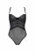 Боді Passion KERRIA BODY black, S/M, з високими вирізами та верхом балконет