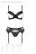 Комплект Passion KERRIA SET WITH OPEN BRA black, S/M, бюстгальтер з відкритою чашкою, стрінги, пояс для панчіх