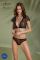 Комплект Passion LEAFA BIKINI black S/M, бюстгальтер-топ з рукавчиками, стрінги-шортики з вирізом