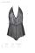 Боді Passion LEAFA BODY black S/M, на зав'язках, м'яка чашка, низ у вигляді шортиків