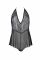 Боді Passion LEAFA BODY black, XXL/XXXL на зав'язках, м'яка чашка, низ у вигляді шортиків