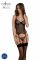 Корсет Passion LEAFA CORSET black S/M, м'які чашки, затискачі для панчіх, стрінги в комплекті