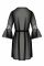 Пеньюар Passion LEAFA PEIGNOIR black, XXL/XXXL, довжина трохи вище коліна, широкі рукави, зав'язується на пояс