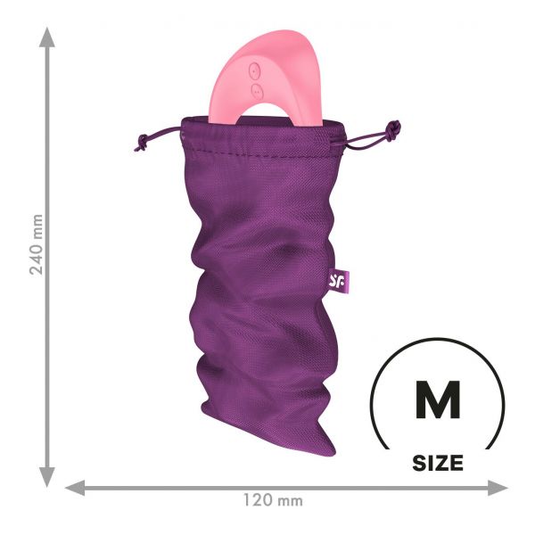 Мішечок для секс-іграшок Satisfyer Treasure Bag M, фіолетовий, на шнурку