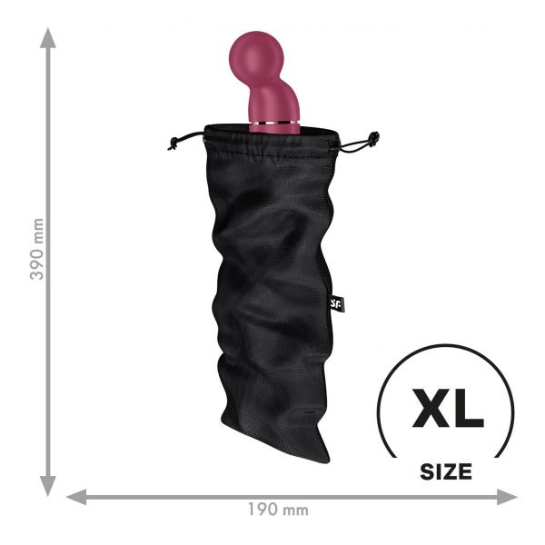 Мішечок для секс-іграшок Satisfyer Treasure Bag XL, чорний, на шнурку