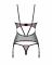 Корсет Obsessive Novenes corset & thong, M/L, прозорий, відкрита спина, стрінги в комплекті