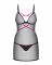 Пеньюар Obsessive Novenes chemise & thong, M/L, обтислий, прозорий, зі стрепами, стрінги в комплекті