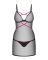 Пеньюар Obsessive Novenes chemise & thong, XL/2XL, обтислий, прозорий, зі стрепами, стрінги в компле
