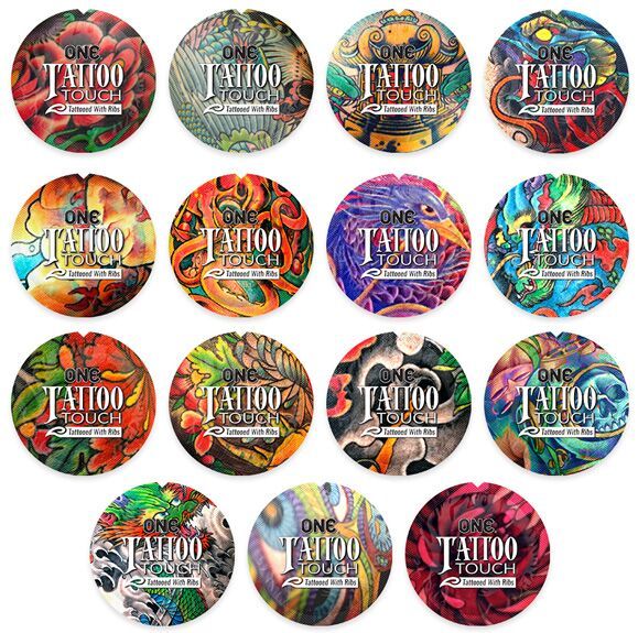 Набір презервативів ONE Tattoo Touch, 100 шт, з рельєфом у вигляді тату, 3 різновиди, паковання-тубус