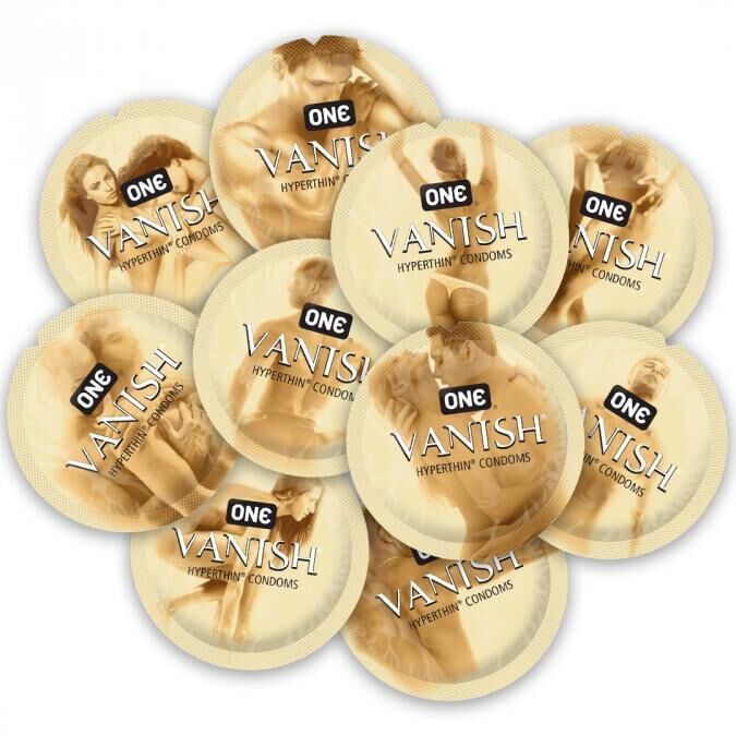 Набір презервативів ONE Vanish Hyperthin, 100 шт, ультратонкі, зі змазкою, паковання-тубус