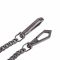 Нашийник з повідцем LOCKINK Tied Collar with Leash Set, чорний, ланцюг зі шкіряною петлею та карабіном
