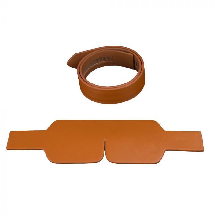 Маска на очі LOCKINK Blindfold Kit, коричнева, натуральна шкіра, регульований обсяг