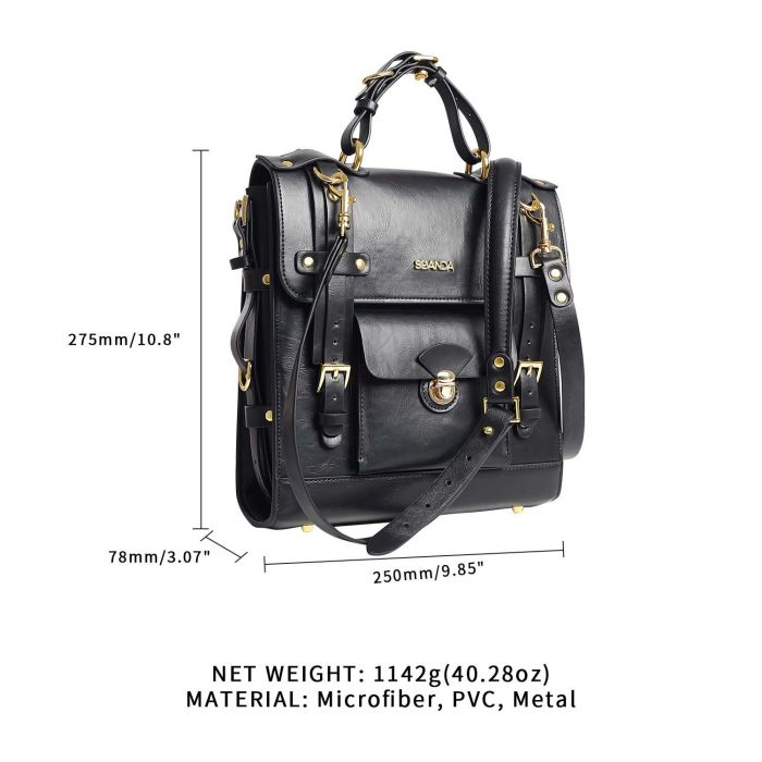 Сумка-трансформер для зберігання секс-іграшок LOCKINK Detachable JK Bag, чорна, ПВХ