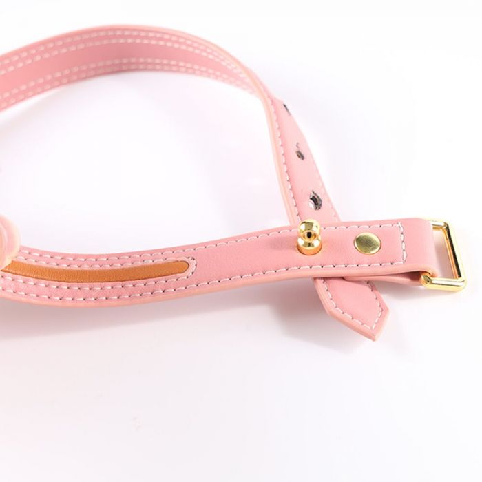 Нашийник з повідцем LOCKINK SEVANDA Love Heart Butterfly Leather Collar Set, рожевий, з бантом