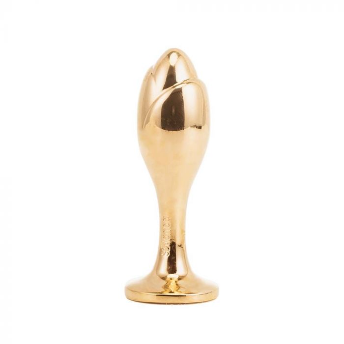 Металева анальна пробка з хутряним хвостом LOCKINK SEVANDA White Fox-Tail Anal Rose-shape Plug