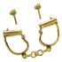 Наручники LOCKINK Love-slave Handcuffs, золотисті, металеві, у формі стремен