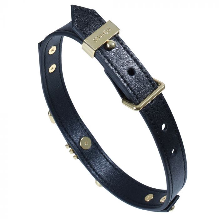 Нашийник LOCKINK Dark DIY Alphabet Collar, чорний, штучна шкіра, букви зі стразами