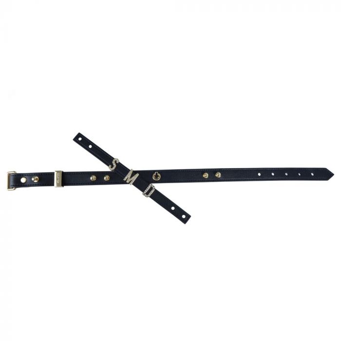 Нашийник LOCKINK Dark DIY Alphabet Collar, чорний, штучна шкіра, букви зі стразами