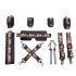 БДСМ-набір LOCKINK The Flowering Serpent Bondage Set, чорний, з малюнком у вигляді змій, 7 предметів