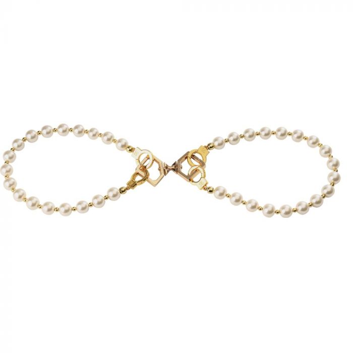 Перлинний набір для фіксації LOCKINK Pearl Bondage & Restraint Set, наручники, поножі, повідець