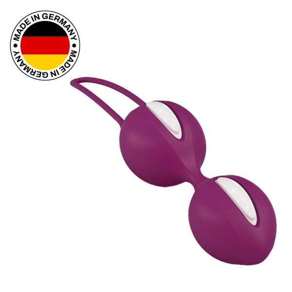 Вагінальні кульки Fun Factory SMARTBALLS DUO, бордово-білі, 2 шт, діаметр 3,2 та 3,6 см