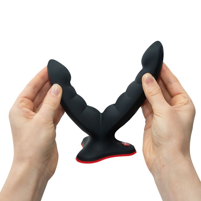Подвійний фалоімітатор Fun Factory RYDE black, гнучкі стовбури, присоска