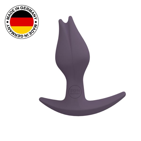 Анальна пробка Fun Factory BOOTIE FEM, фіолетова, у вигляді бутона, діаметр 2,9 см, тонкий обмежувач