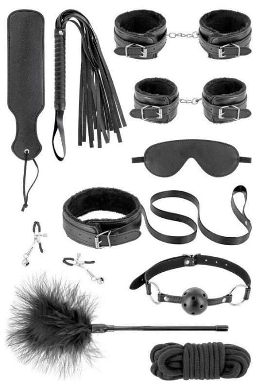 Набір для BDSM усе-в-одному Fetish Tentation SM Bondage Box in vegan leather, 10 предметів