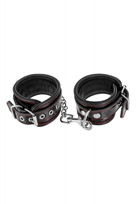 Наручники Fetish Tentation Premium Patent Leather Handcuffs, знімний ланцюжок