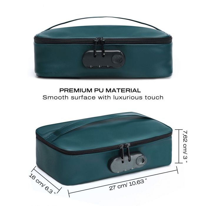 Кейс для іграшок Dorcel DISCREET BOX LUXURY GREEN, кодовий замок, 27×16×7,62 см