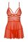 Бебі-дол Obsessive 838-BAB-3 babydoll & thong, S/M, червоний, мереживний ліф, стрінги в комплекті