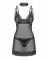 Сорочка Obsessive Donarella chemise & thong, M/L, мереживний ліф, чокер та стрінги в комплекті