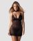 Сорочка Obsessive Donarella chemise & thong, M/L, мереживний ліф, чокер та стрінги в комплекті