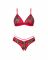 Комплект Obsessive Ms Merrilo 2-pcs set, XS/S, м’який бюстгальтер та трусики з доступом і з помпоном