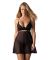 Бебі-дол Obsessive Nutris babydoll & thong, M/L, імітація ліфа та спіднички, стрінги в комплекті
