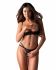 Комплект Obsessive Nutris 2-pcs crotchless set, XL/2XL, ліф з відкритими чашками, трусики з доступом