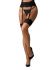 Панчохи Obsessive Nutris stockings, XS/S, тілесні, з чорним мереживом, під пояс