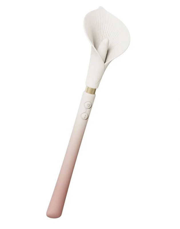 Розкішний вібромасажер Zalo – Calla Blossom Pink, двосторонній, 2 мотори