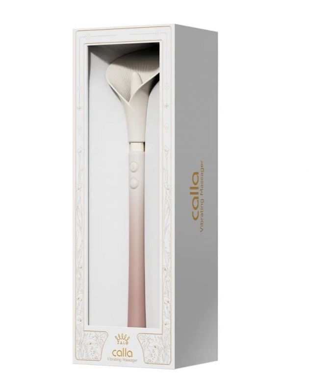 Розкішний вібромасажер Zalo – Calla Blossom Pink, двосторонній, 2 мотори