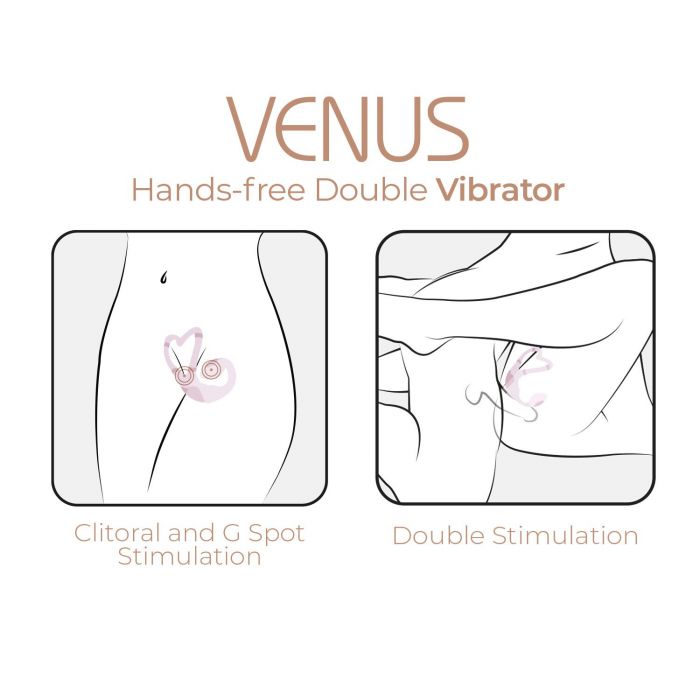 Смарт-вібратор для пар Adrien Lastic Venus + APP, подвійний, можна носити під одягом, 10 режимів