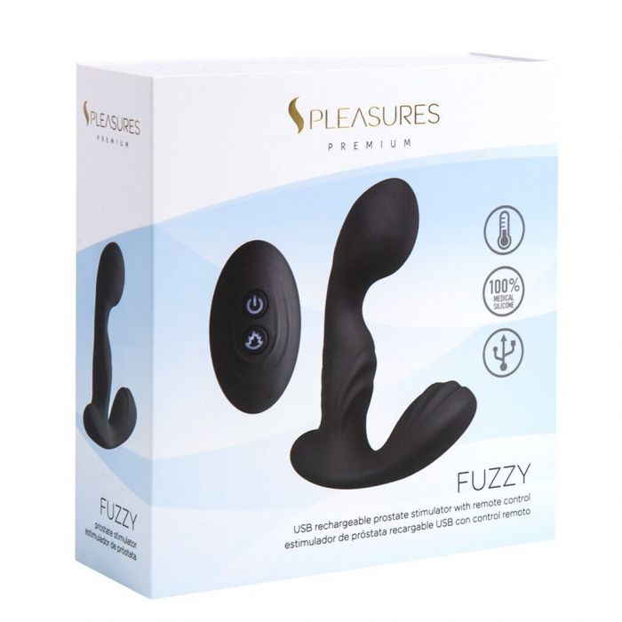 Вібромасажер простати S Pleasures Premium FUZZY, чорний, з рельєфом, 10 режимів вібрації