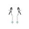 Затискачі для сосків із сердечком Liebe Seele Glow-in-dark Nipple Clamps Light Blue, світяться в темряві