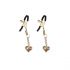 Затискачі для сосків з підвіскою Liebe Seele Nipple Clamps Gold Heart-shaped Flowers on Blue