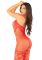 Бодістокінг з глибоким декольте Leg Avenue Seamless Net and Lace Lingerie Jumpsuit One Size, Red