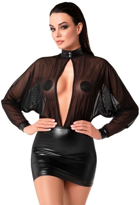 Сукня Noir Handmade F348 Powerwetlook and tulle dress - 3XL