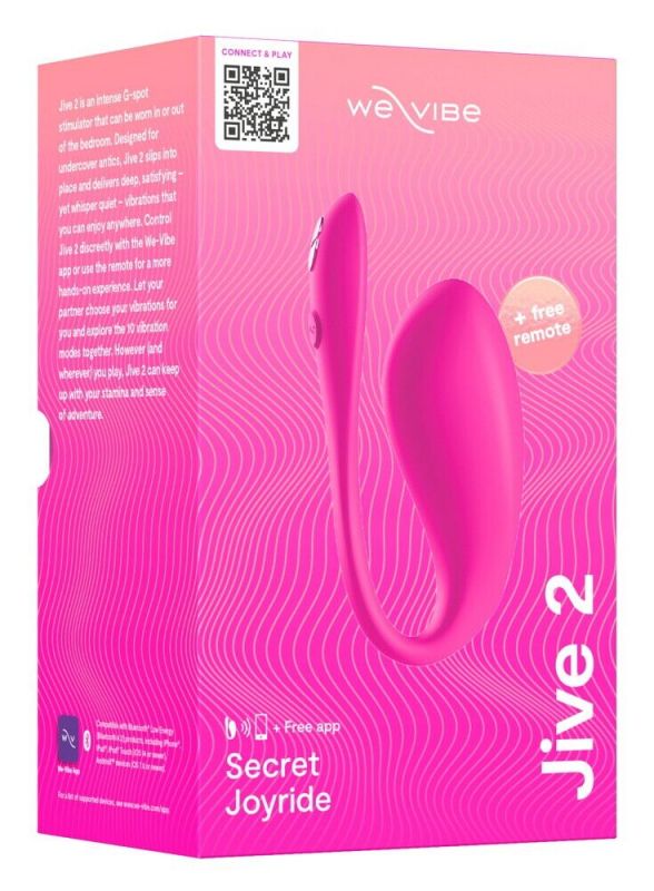 Смарт-віброяйце We-Vibe Jive 2 Electric Pink, пульт ДК, до 4 годин роботи