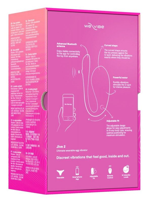 Смарт-віброяйце We-Vibe Jive 2 Electric Pink, пульт ДК, до 4 годин роботи