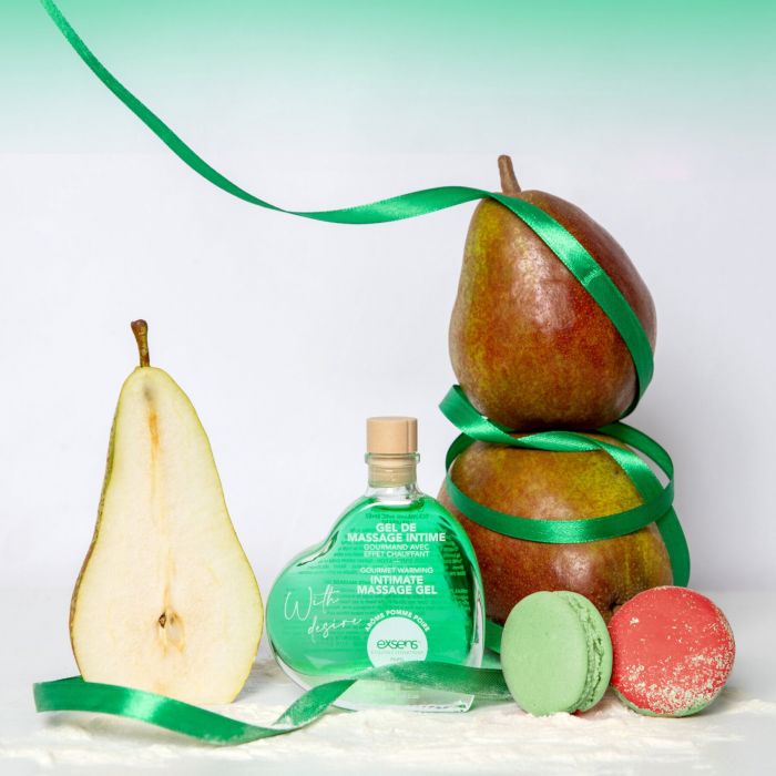 Масажний гель EXSENS With Desire Apple Pear 50 мл, розігрівальний, без цукру, їстівний